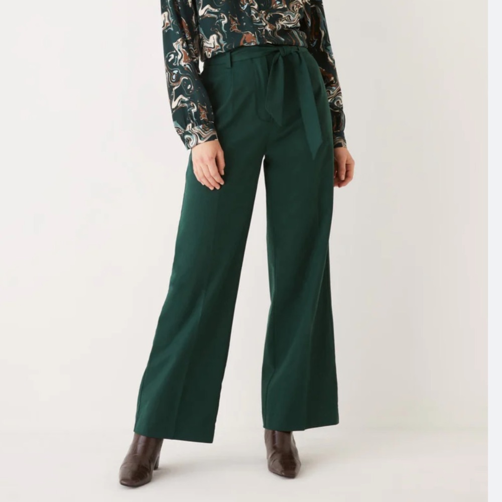 NWT Frank and Oak Sally Wide Leg Pant in Emerald Size 8